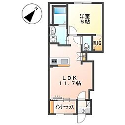 グランデクレシア 1LDKの間取図画像