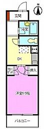 エスポアール・石川 1Kの間取図画像