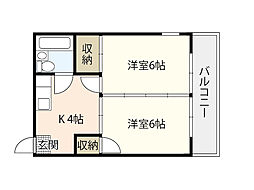 小谷ビル 2Kの間取図画像