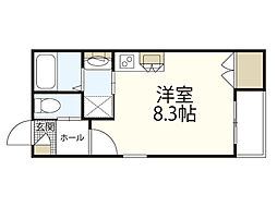 メゾンニシオ ワンルームの間取図画像