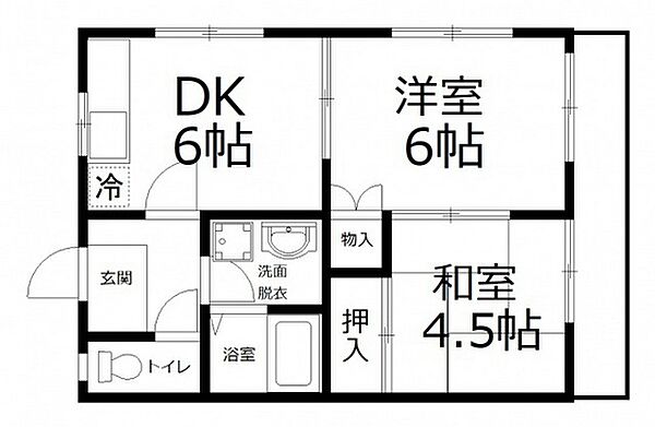 小口コーポ ｜広島県広島市西区観音本町1丁目(賃貸マンション2DK・1階・42.00㎡)の写真 その2