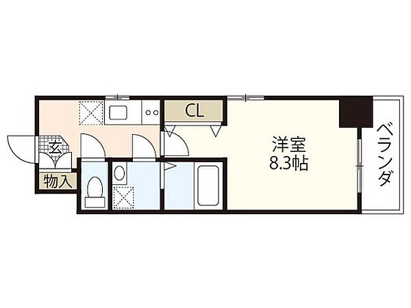 ＬＳＷ ｜広島県広島市西区天満町(賃貸マンション1K・7階・26.90㎡)の写真 その2