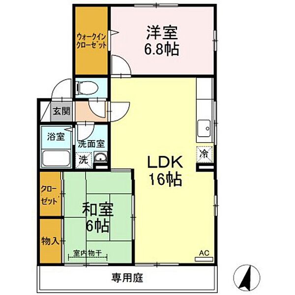 シャルムミナガ B棟 ｜広島県広島市佐伯区五日市町大字皆賀(賃貸アパート2LDK・1階・61.87㎡)の写真 その2