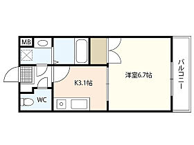 広島県広島市西区井口5丁目（賃貸マンション1K・2階・23.48㎡） その2