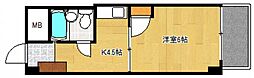 中広ハウス 1Kの間取図画像