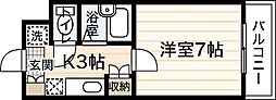 ヴィベーレフォルテ 3階1Kの間取り