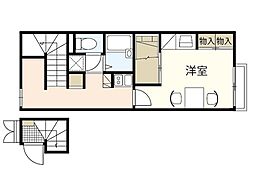 レオパレス三宅 1Kの間取図画像