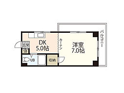西原ビル 1DKの間取図画像