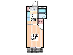 イレブンマンション 1Kの間取図画像