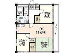 Ｆ・Ｆハイム 2階3LDKの間取り