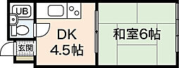 第2正信ビル 1DKの間取図画像