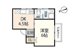 アイランド丸和 5階1DKの間取り