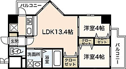 Lion銀山町 7階2LDKの間取り