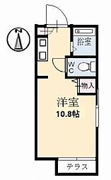フローラル光南 1階ワンルームの間取り