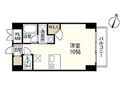 メゾン　ド　銀山 4階ワンルームの間取り