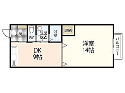 大田ビル 3階1DKの間取り