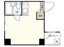 アスプロパラティ5 4階ワンルームの間取り
