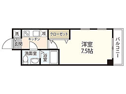 EFT-広瀬北町 6階1Kの間取り