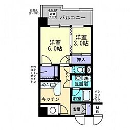 ディアメゾン御幸橋 4階2Kの間取り