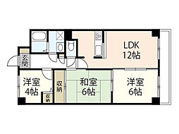 カルフール大町 6階3LDKの間取り