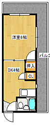 長谷川ビル 1DKの間取図画像