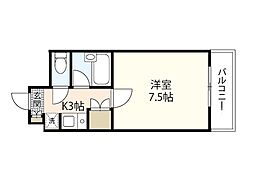 ハイツフォーシーズンズ 8階1Kの間取り