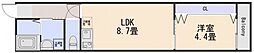 クレスト山本9丁目I 3階1LDKの間取り