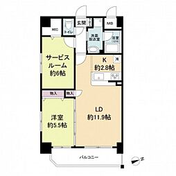 Lion平和大通 10階2LDKの間取り