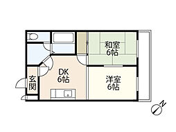 ソフィア祇園 2DKの間取図画像