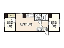 鷹ノ橋マンション 2LDKの間取図画像