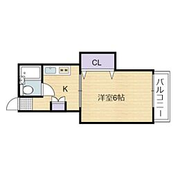 アクティブ21 1DKの間取図画像