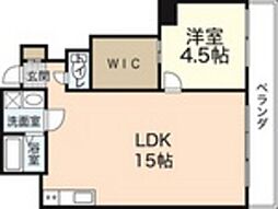 鷹ノ橋マンション 1LDKの間取図画像