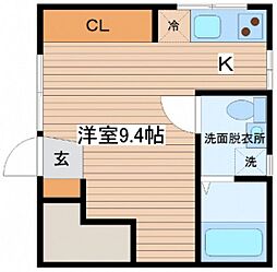 センテニアル隅の浜 ワンルームの間取図画像