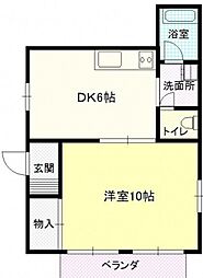 コーポM&H 1DKの間取図画像