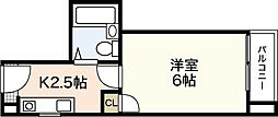 ハイツ福龍 1Kの間取図画像