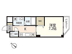グレーシア草津 1Kの間取図画像
