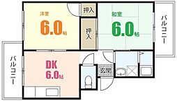 ファミリーコーポ 2DKの間取図画像