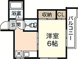 中央松屋ビル 1Kの間取図画像