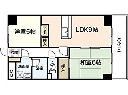 双葉ヒルズ横川駅前 2LDKの間取図画像