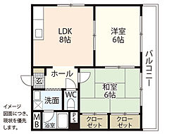 MTビル 2LDKの間取図画像