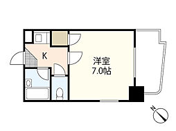 スタープラザ三篠 1Kの間取図画像