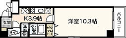 ウィング十日市 1Kの間取図画像