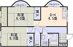 平田ビル 2DKの間取図画像