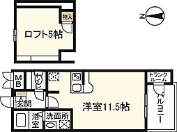 セントヒルズ横川新町 ワンルームの間取図画像