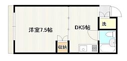 フェリス高須 ワンルームの間取図画像