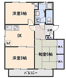 ディアスU 3DKの間取図画像