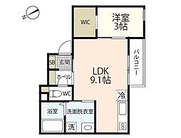 ViVi五日市 1LDKの間取図画像