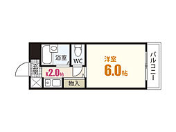 ビバーチェ長束 ワンルームの間取図画像