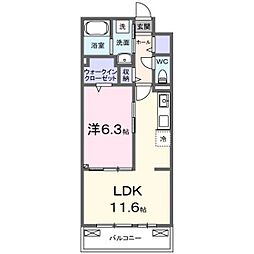 セレニテ A 1LDKの間取図画像