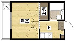 大竹レジデンス 1Kの間取図画像